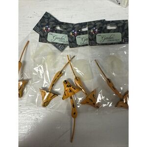 5 Pc‎ Enchanted Fairy Gardens Miniature Accessories Metal Yellow Mushrooms